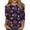 Cyan, variant on 3/4 Sleeve Tops for Women - Halloween Party Costume 3/4 Sleeve Graphic Tee, Casual Blouses for Festive Occasions and Night Out with Friends,Black L