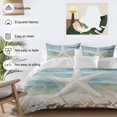 thumbnail image 4 of Coastal Beach Duvet Cover Set, Summer Retro Starfish Wave Soft Duvet Cover Queen Size Bedding Set 4 Pieces, 1 Quiltcover and 2 Pillowcases with Zipper, 1 Bed Sheet for All Seasons, 4 of 9