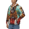 thumbnail image 3 of Goofa Meditating French Bulldog Pattern Mens Full-zip Hoodie, Zip-up Pullover Hooded Sweatshirt, Kangaroo Pocket Hoodie Ideal for Daily Wear, Travel, and Home-Large, 3 of 5