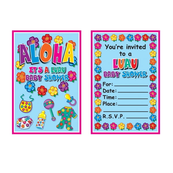 aloha baby invitations