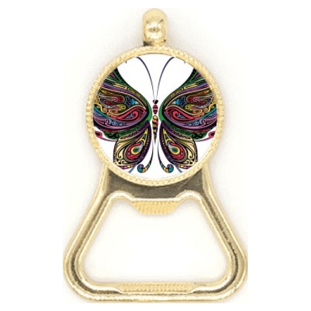 Beautiful Colorful Decorative Wings Beer Bottle Cap Opener Stainless Steel Key Chain