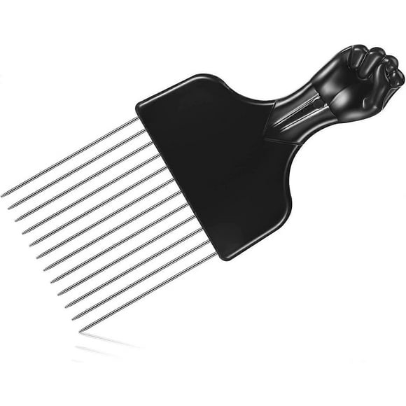 Metal Afro Pick Comb Afro Plastic Hair Pick Comb Wide Tooth Hair Pick Comb Metal Hair Coloring Comb Braid Comb Wig Hair Styling Tool, Black