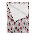 thumbnail image 2 of Ladybugs Soft Flannel Fleece Throw Blanket, Nature with Abstract Insects Trees and Flowers Pattern Cartoon, Cozy Plush for Indoor and Outdoor Use, 70" x 90", Grey Dark Coral Black, by Ambesonne, 2 of 5