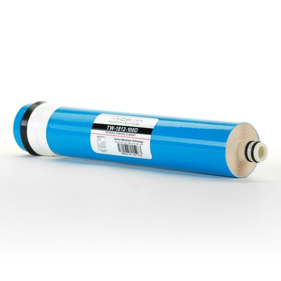 Hydron TW-1812-100 DI or RO Reverse Osmosis Membrane Replacement 100 GPD, Fits Any Standard RO Unit