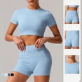 thumbnail image 4 of PISONIC Women's Yoga Outfit Workout Set High Waist Exercise Shorts Pants with Sport Crop Top Bra 2Pcs Gym Tracksuits, 4 of 10