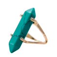 thumbnail image 1 of Natural Agate Crystal Decorations Rings Hexagon Stone Design Alloy rings Unisex Rings 2 Colors, 1 of 9