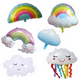 thumbnail image 2 of Nubes de arcoíris, nubes blancas, puente de arcoíris, globo de papel de aluminio, dibujos animados, nubes lindas, meteorito, bola de decoración para fiesta, 2 of 5