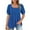 Blue, variant on Women's Fashion Casual Solid Color Pleated Comfortable Short Sleeve Sweatshirt Tops Blouse