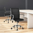 thumbnail image 2 of Giantex Ribbed Office Chair, Swivel Executive Task Managerial Chair w/Height Adjustable, Rocking Backrest, Lumbar Support, 2, 2 of 8