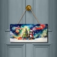 thumbnail image 2 of Merry Christmas and Happy New Year Santa Bernese Mountain Dog Holiday Xmas Winter Landscape Wood Sign Berner Lover Gifts Hanging Wall Home Decor - 00024, 2 of 5