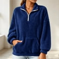 thumbnail image 2 of NominalSnug Fuzzy Fleece Sweatshirts for Women 1/4 Zip up Long Sleeve Top Loose Fit Warm Pullover Jackets with Pocket, 2 of 8