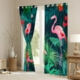 thumbnail image 3 of Erosebridal Rideaux Flamant Rose Lot de 2 (38x45), Feuilles de Palmier Tropicales Rideaux Occultants 30 %-50 %, 3 of 7