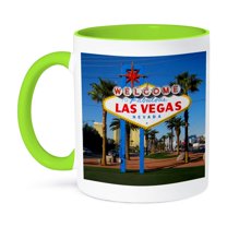 3dRose, Welcome To Fabulous Las Vegas, NV, 11oz Two-Tone Green Mug