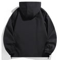 thumbnail image 7 of Men's Zipper Decorative Jacket Solid Color Casual Outdoor Charging Fashion Versatile Men's Long Sleeved Hooded Jacket Black XL, 7 of 7