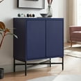 thumbnail image 3 of Evelyn&Zoe Adjustable Shelves Rectangular Modern Accent Cabinet, MDF/PVC Dark Blue, 28”, 3 of 8