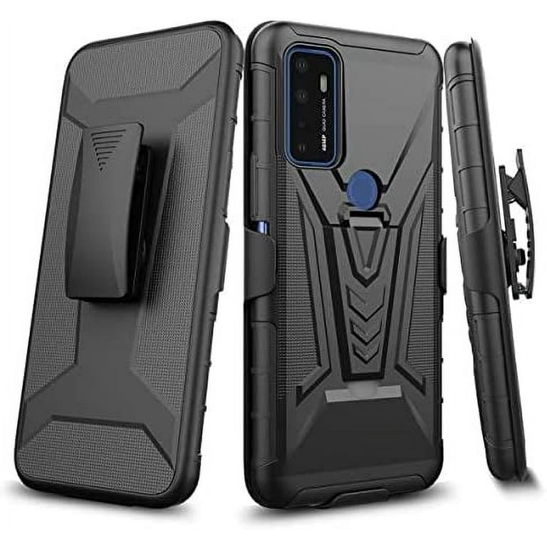 Bemz Carbon Slate Case for AT&T Radiant Max with (2 Pack) Tempered Glass  Screen Protectors and EDC Tool - Blue 