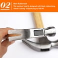 thumbnail image 3 of Claw Framing Hammer, Comfortable Grip Rugged Multifunctional Hammer Ergonomic Straight Handle  for Construction Sites, 3 of 7