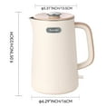 thumbnail image 4 of Auvaki 1.7L Electric Kettle, 1200W Stainless Steel Double Wall Water Boiler with Cool-Touch Handle & Auto Shut-off, Cream White, 4 of 9