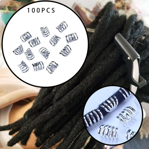 100Pcs Metal Dreadlock Beads, Hair Decoration Clips Metal Hair