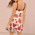 thumbnail image 2 of Strawberry Fruit Watercolor Sweet Elegant Slip Dress Women Korean Kawaii Dress, 2 of 6