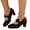 Black, variant on YOUYEDIAN Mary Jane Shoes Women Fashion Mid Block Heel Bowtie Deco Versatile Pointed Toe Comfy Shoes Casual Outdoor Slip On Walking Dress Shoes
