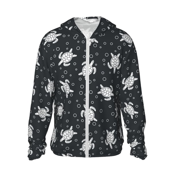 Fotbe Turtle Chaqueta con Protección Solar UPF 50+ para Hombre y Mujer, Camisa con Capucha y Bolsillos-XX-Large