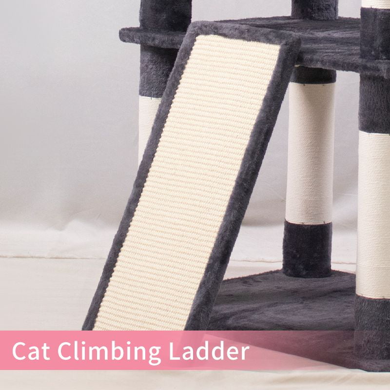 Cat Tree 67 Inch Multi-Level Large Tall Cat Tower with 3 Plush Top Perches,4 Sisal Scratching Post Cat Condo Play House Kitty Activity Center