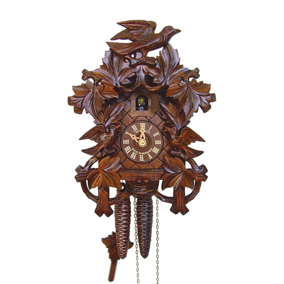 Cuckoo Clock 8 Leaves, 3 Birds, Nest