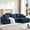 Blue, variant on Modular combination sofa, modern oversized L-shaped boneless cloud sofa, living room sofa, no assembly required, white cotton velvet (Left‑Facing Chaise Lounge)