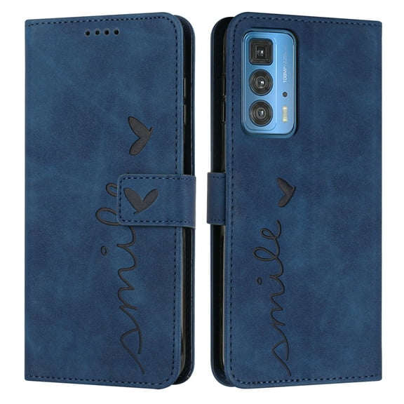 Allytech Wallet Case for Moto Edge 20 Pro 6.7" - Premium PU Leather Folio Stand Shockproof Protective Cards Slots Holder Magnetic Closure Hand Wrist Wallet Cover Shell for Moto Edge 20 Pro- Blue