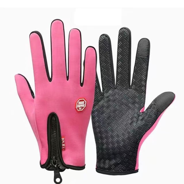 Guantes de invierno con forro polar, impermeables, con cremallera, para montar a caballo, pantalla táctil, para exteriores, montañismo, ciclismo, conducción, cálidos, antideslizantes, a prueba de