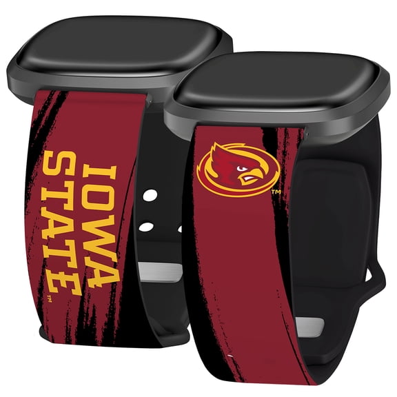 Iowa State HD Paint Stripe Unisex Watch Band for FitBit Versa 3 & Sense (Long)