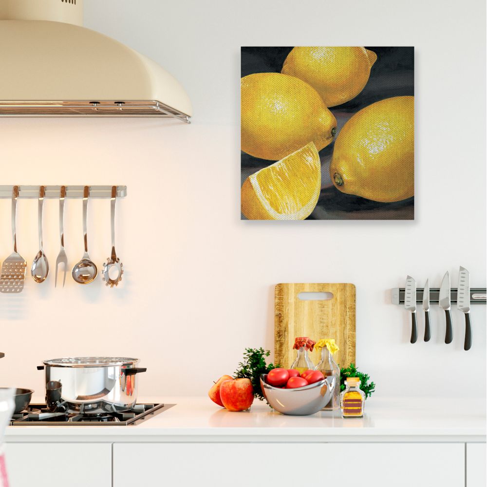 Stupell Industries Yellow Lemons and Fruit Wedge Hyperrealism Painting Canvas Wall Art by Stefania Mottinelli