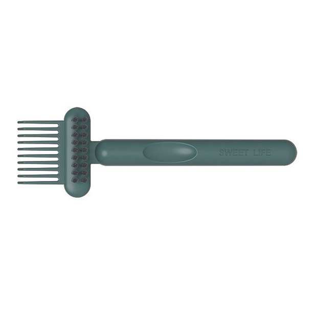 Soidarity Cepillo de peine 2 en 1, garras, removedor de polvo de plástico, rastrillo, limpieza de salón doméstico, herramientas de Cuidado del cabello Verde