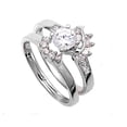 thumbnail image 1 of Set of 2 Round Center Cubic Zirconia Ring Sterling Silver 925 Size 6, 1 of 3