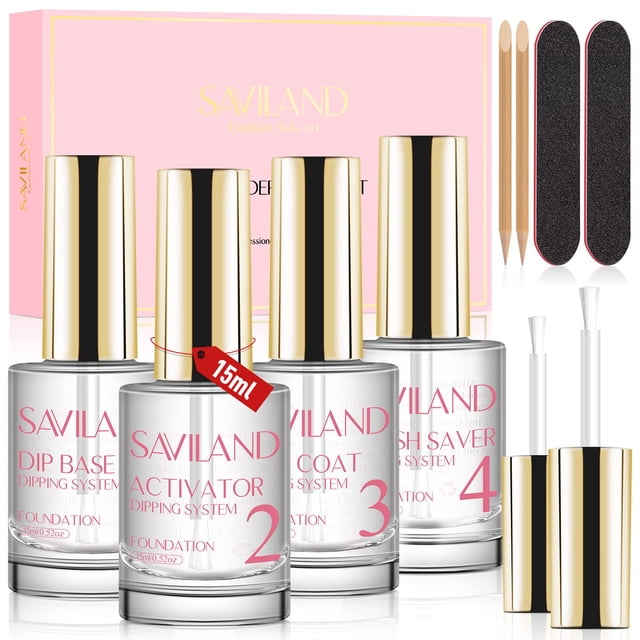 Set de líquido para uñas SAVILAND Dip Powder, 15 ml/0.5 oz, 10 unidades