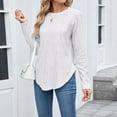 thumbnail image 4 of Fmbrln Womens Lightweight Knitted Sweaters Fall Fashion Long Sleeve Crew Neck Hollow Out Tunic Tops Dressy Casual Loose Comfy Blouse White 2XL, 4 of 5