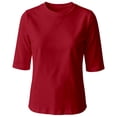 thumbnail image 4 of RMGVDSD Womens Half Sleeve Tops Casual Crewneck T Shirt Elbow Length Basic Tees Trendy Summer T-Shirts Solid Color Versatile Tshirts, 4 of 4