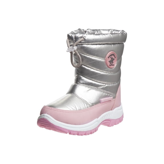 Beverly Hills Polo Club Toddler Girls Snow Boots, Color: Silver Pink, 6