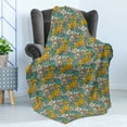 thumbnail image 4 of Vintage Soft Flannel Fleece Throw Blanket, Blossoming Carnations in Retro Colors Rich Peony Meadow in Summer Season Theme, Cozy Plush for Indoor and Outdoor Use, 50" x 60", Multicolor, by Ambesonne, 4 of 5