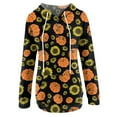 thumbnail image 4 of Femmes Halloween Sweat-Shirts Citrouille Impression Col Rond Pull à Manches Longues Oversize Pull-Overs Jaune XXL, 4 of 6