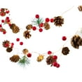 thumbnail image 1 of Boc Christmas String Light Pineneedle Pinecone Red Berries Pompoms Mushroom Santa Claus Card Window Dressing Battery Operated  Pa, 1 of 10