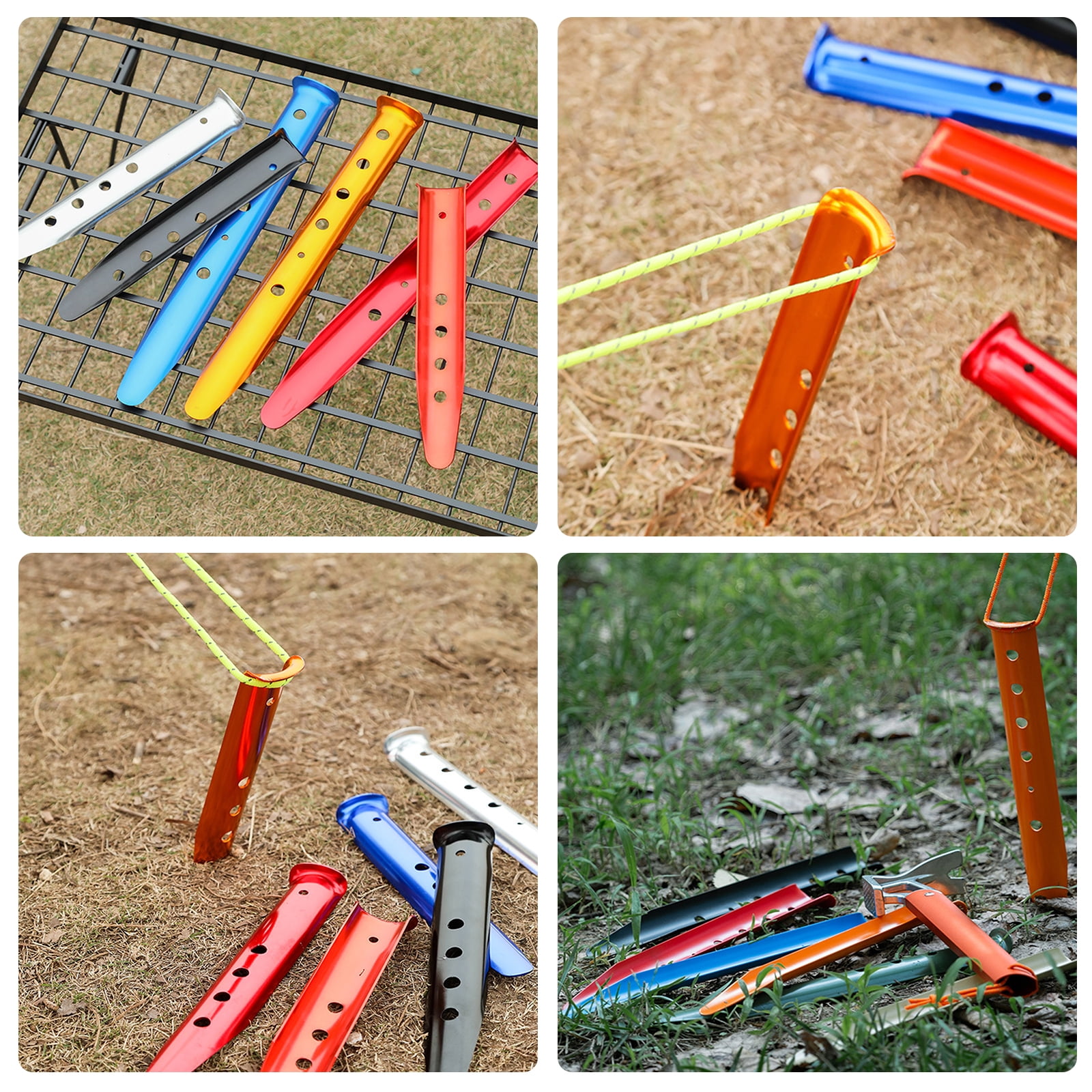 10lots Winds Resistant Stakes Portables Tent Pegs Multifunctional Beach Tent Pegs for Camping Travel and Adventure