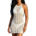 thumbnail image 2 of Qzwdhjm Bathing Suit Cover Ups for Women Crochet Halter Tanks Coverup Hollow Out Beach Dresses Summer Swimsuit Coverups, 2 of 7