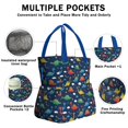 thumbnail image 3 of DarkBlue Dinosaurs Stars Hearts Drawstring Lunch Bag Women - Drawstring Lunch Bag Insulated for Work Office - Stain-Resistant Large Lunchbags for Women with Multi-Pockets, 3 of 6