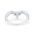 thumbnail image 3 of Curved Contour Art Deco Marquise Engagement Band Ring 925 Sterling Silver Size 7, 3 of 5