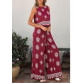 thumbnail image 4 of PRETTYGARDEN Women's Summer 2 Piece Lounge Sets Boho Floral Tank Tops Flowy Wide Peg Pants Travel Beach Vacation Outfits, 4 of 10