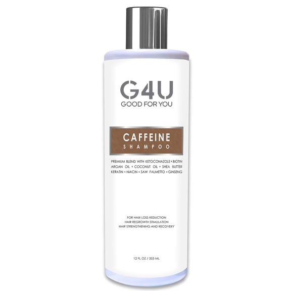 G4U Caffeine Shampoo for Hair Loss, Hair Growth and Thinning Hair. Natural Sulfate Free Treatment with DHT Blockers for Men and Women. 12 fl oz