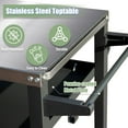 thumbnail image 3 of 3-Shelf Outdoor Grill Table, Grill Cart Outdoor with Wheels, Pizza Oven and Food Prep Table, Blackstone Table with Stainless Steel Tabletop, Grill Stand for Blackstone Griddle for Outside Bbq, 3 of 7