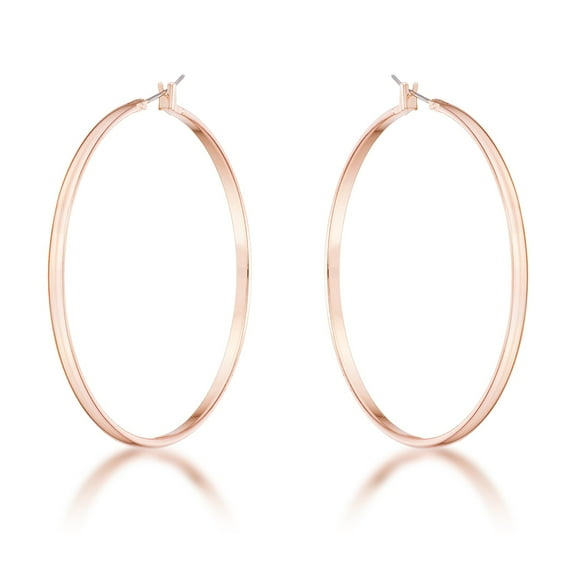 Precious Stars Rose Goldtone 55mm Large Round Hoop Earrings